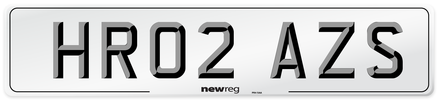 HR02 AZS Number Plate from New Reg